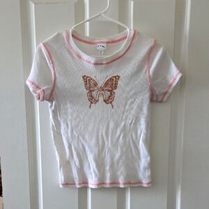 White Butterfly Kids Shirt